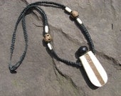 Boho Tribal Bone Bottle/Vessel African Brass Trade Macrame Hemp Necklace