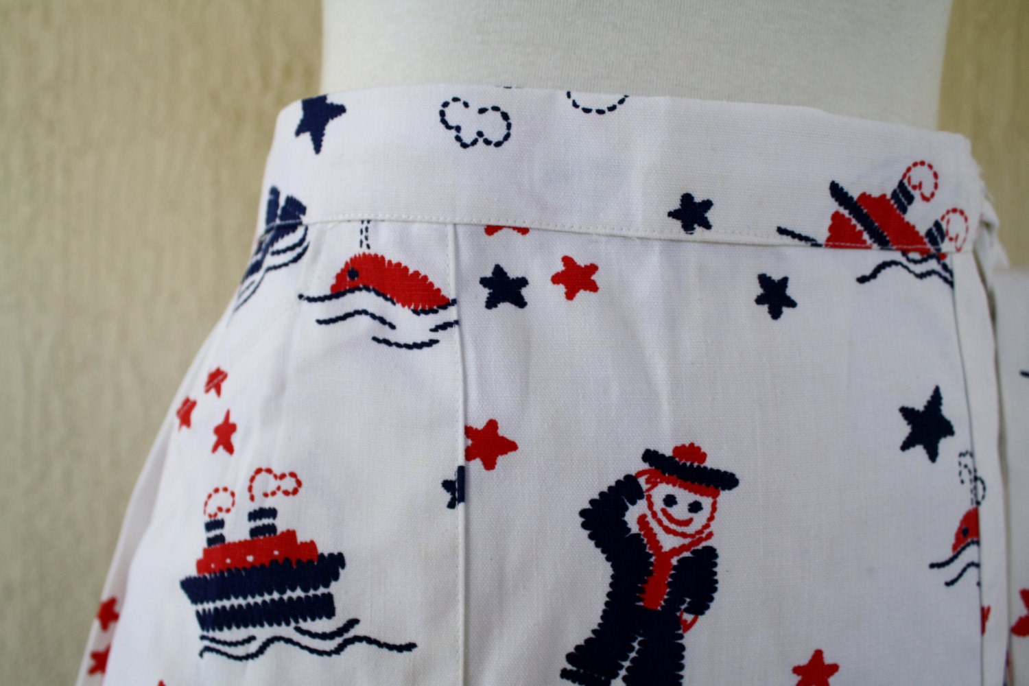 Vintage 1970s Nautical Little Sailor wrap skirt