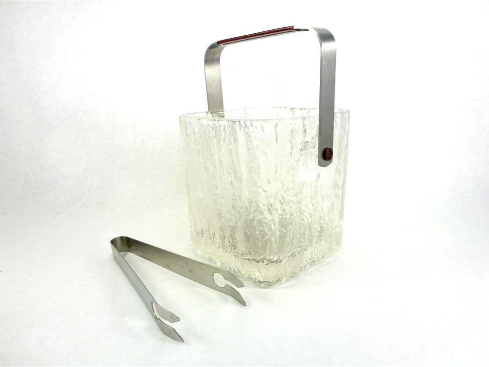 Vintage Scandinavian Glass Ice Bucket by Hoya
