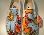 CW Street Wear Custom Vans Slip ons Flower Edition