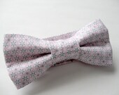 Toddler Boys Bow Tie: Light Pink and Grey Floral Pattern