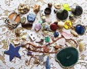 Nature Gypsy Junk Drawer Jewelry Lot Destash Stones Boho Jewelry Crystals Goodies Grateful Dead Pin Beads