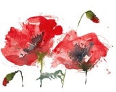Poppy Splash 8.5 x 11" Print of original watercolor painting