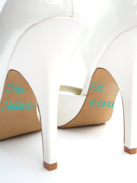 Personalized Bridal Accessories - Mrs Established Wedding Shoe Stickers