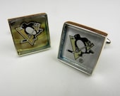 Special Order Example: 16mm Square Silver Plated Cuff Links Image Cut From Trading Cards