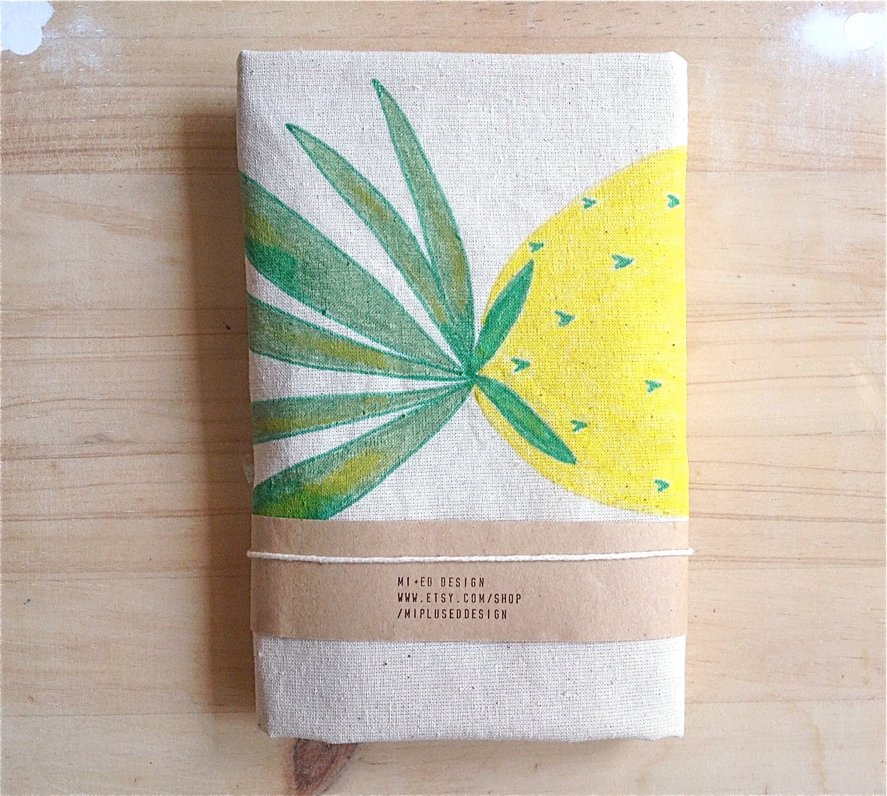 Pineapple Cotton Tote Hand Painted Tote Bag Eco Friendly Organic Cotton Yellow Summer