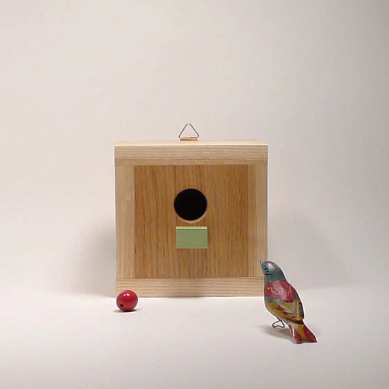 Handmade wooden birdhouse, minimalist design - the bird box - simple, eco friendly garden decoration