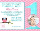 Pink Owl Birthday,Owl Birthday Invitation, Owl Birthday Party Decorations
