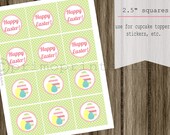 Easter cupcake toppers squares INSTANT DOWNLOAD printable decorations DIY print your own Il_170x135