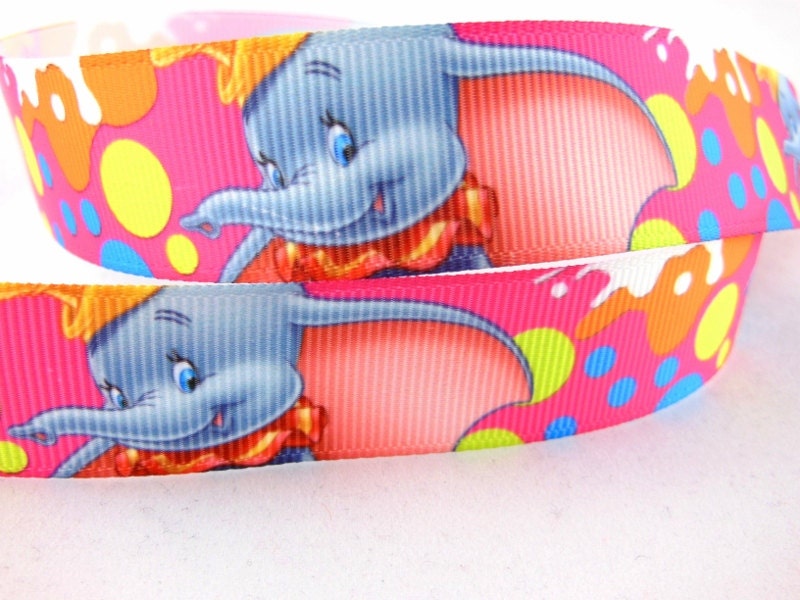 2 Yard 7/8 Elephant grosgrain ribbon