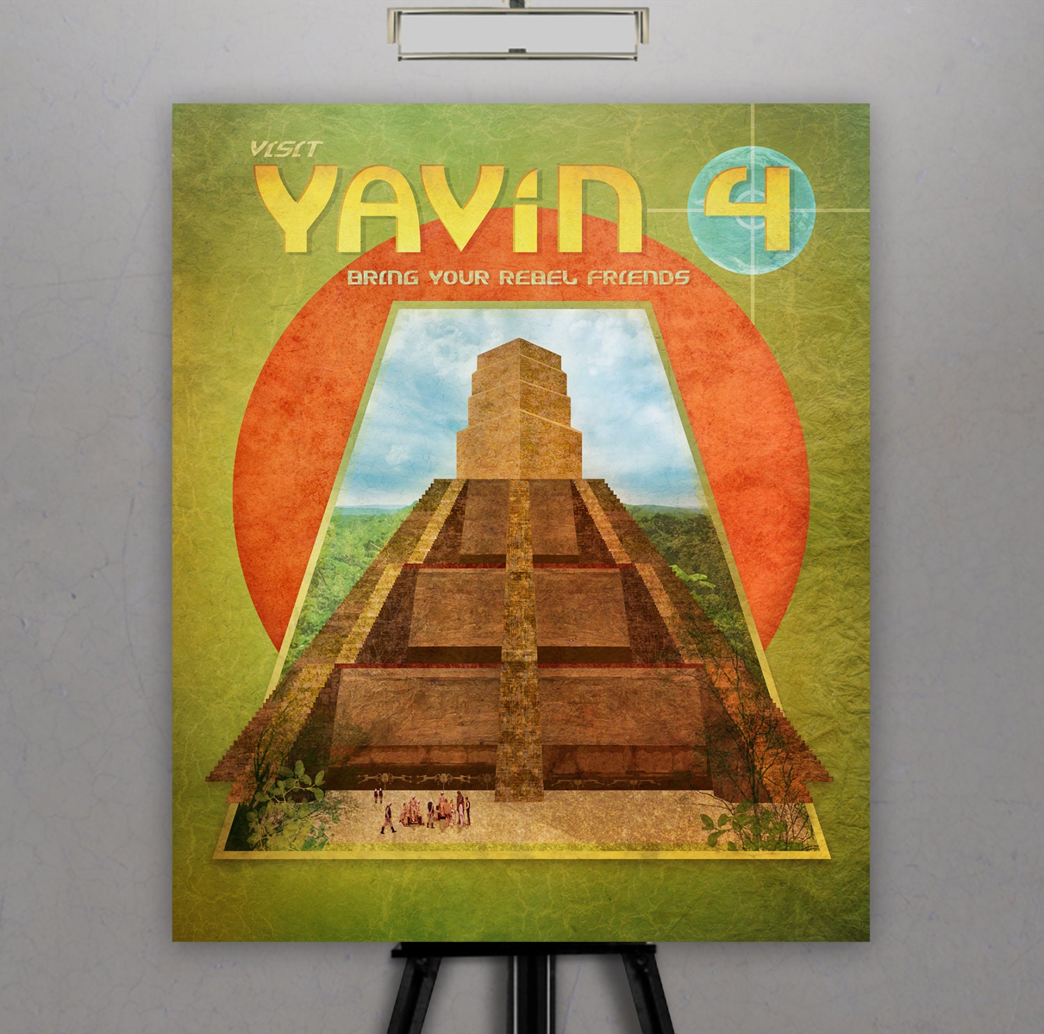 Star Wars Inspired "Destination: Yavin 4" 11X14 Star Wars A New Hope Travel Poster Massassi Temple Herofied