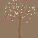 Nursery Tree Wall Decals Set - Vinyl Wall Decals - Trees Owls Birds (32178)