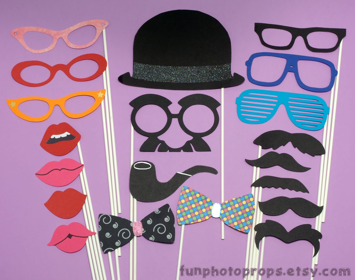 Birthday Photo booth Prop Set - 20 piece Photo Booth Props - Wedding Photobooth Props (G) Il_170x135