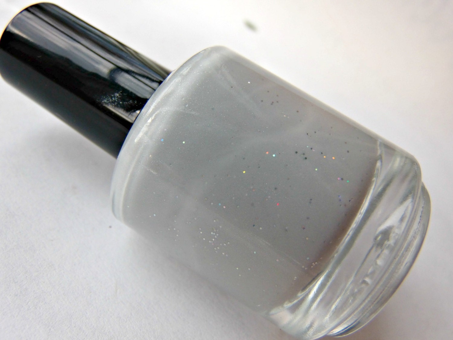 More Smoke than fire Nail Polish -  LArge bottle  - Handmade - creme - micro glitter - lacquer