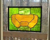 Halo Master Chief Stained Glass Minimalist Panel