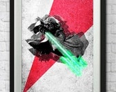 Yoda Art Print, Star Wars Poster, Jedi, Sith, Geeky, Printable, Digital Download, Light Saber, Darth Vader