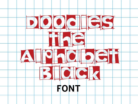 Hand Drawn Doodles the Alphabet Black Font