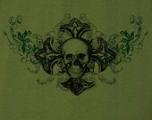 Hand-drawn Skull Graphic American Apparel T Shirt Z11057