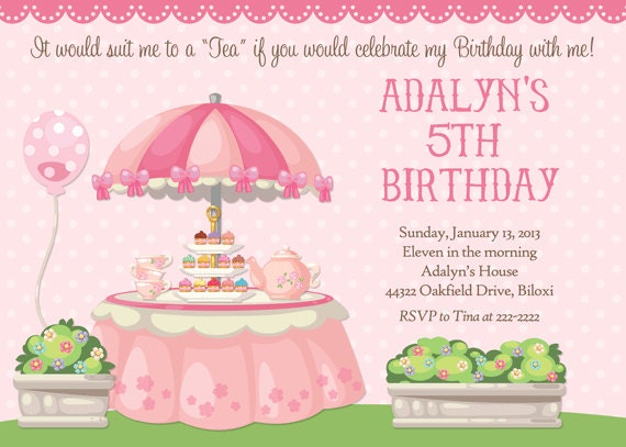 Pretty Little Tea Party Birthday Party Invitation - Printable Il_170x135