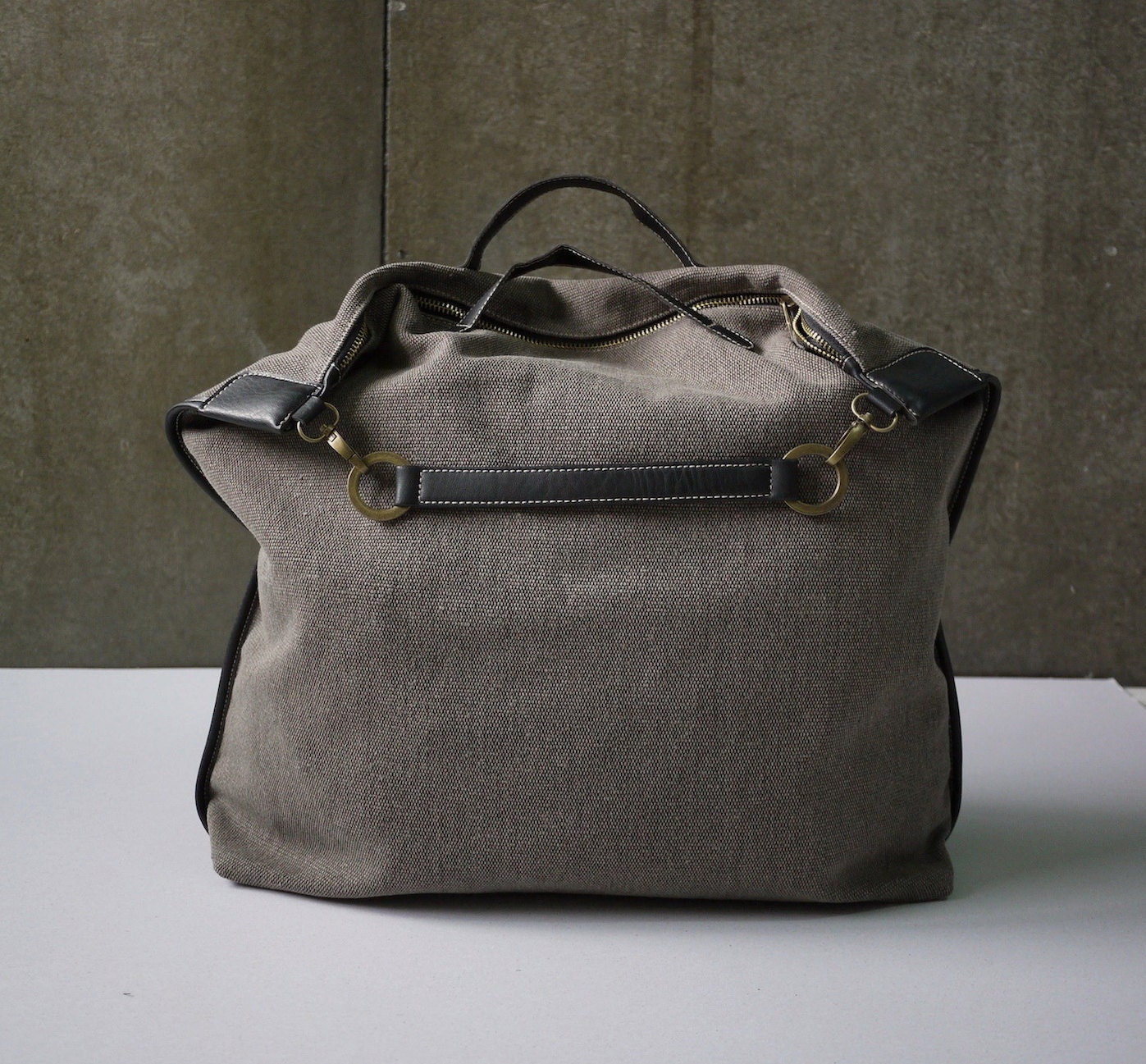 Hip Boho Dusty Brown Sack Cotton Canvas Women Bag Handbag Tote/ Shoulder Bag/ Travel Bag/Everyday Bag/ Diapers Bag/Market bag - B014