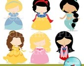 Princess II Cute Princess Digital Clipart for Personal and Commercial Use / INSTANT DOWNLOAD Il_170x135