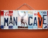 Recycled. gift for him. fathers day. hunter. License Plate. Room Decor. Sign. Wall hanging.Custom Name. Handmade.Family name. door hanging.