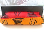 African fabric /Clutch Purse/ Wood frame