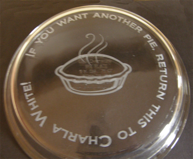 9.5" Pie Plate Custom Etched with Your Name