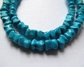 FREE SHIP--handmade high quality  turquoise gemstone  infinite   bar carved blue jewelry beads 8x8mm--2strands 16inch/per strand