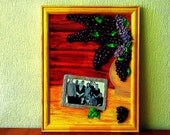 3D Picture, painting, collage with Polymer Clay flowers and your photo Personalized Made to Order, miniature 3-d OOAK handmade