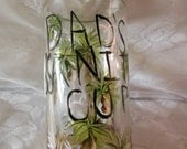 Hand Painted Beer Mug - "DAD'S SANITY CUP" Great Father's Day gift. Painted with Palm Trees. "Let him feel the Tropics"