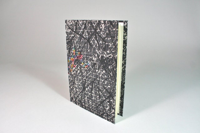 SALE Custom Hand Bound Book Hand Stitched Cover Triangle Fabric