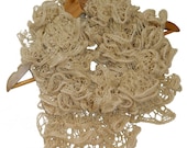 Beige Knitted Lace Scarf winter spring fashion - Ecru Knitting ruffle scarf for Woman and Girls - Handmade Knit