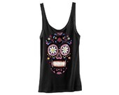 Fashion Black Skull Cotton Girls Tanks Top/Girls Tshirt/Summer Round Collar Girls Tank/Sleeveless Dresses