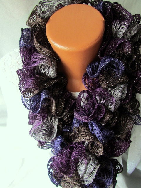 Curly Scarf  -Curly Scarf - Crochet Accessories Woman- Spring Fashion- Accessories Woman - Ruffled Scarf -  Warm Scarf - Spring Collection