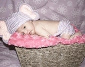 Elephant Newborn Hat and Diaper Cover Photo Prop Set