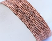 Copper - Wide Peyote Beaded Cuff Bracelet