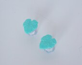 Teal Leaf Double Flared Gauges Plugs Available 2g 0g 00g 6mm 8mm 10mm