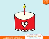 Red Velvet Frosted Valentines Day Cake Clip art single, cake drawing, cake clipart, cake clip art, digital scrapbooking Il_170x135