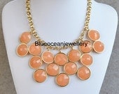 New Style-Orange Gorgeous Bubble Necklace,Bib Necklace, Statement Necklace, Wedding Necklace, Jewelry