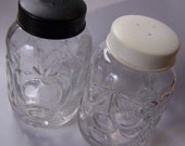 Vintage KIG Indonesia Glass Fruit Molded Salt and Pepper Shakers