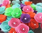 24 Pick Your Own Colors Spiral Paper Flower Rose Bouquet 2" - Home Decor - Gift - Party - Baby Shower