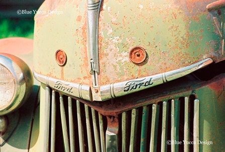 8x10 Fine Art Abstract Photograph - Antique Truck Grill