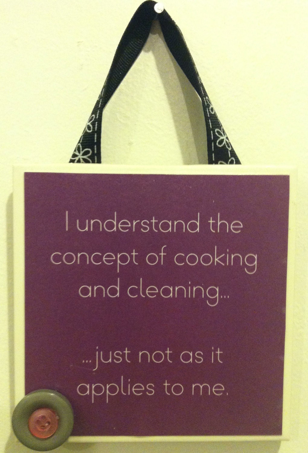Humorous tile wall hanging women gift