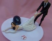 Wedding Cake Topper New York Yankees NY G Baseball Themed w/ Garter, Display Box