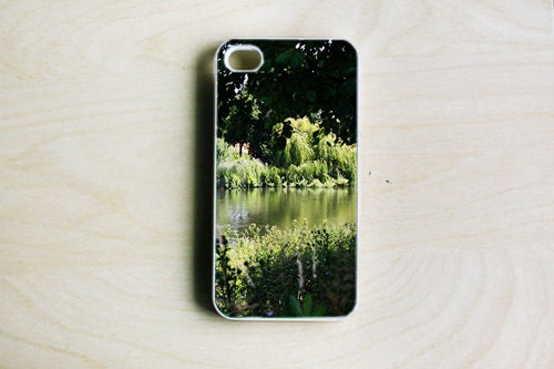 iPhone 4/4S Case - Nature iPhone Cover, Photography Phone Cover, Plastic iPhone Case, Green iPhone Case, Park Lake Case