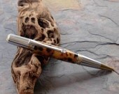 Handcrafted Custom Made Pen - 22kt Gold & Chrome Ballpoint Twist Pen With Swarovskic Crystal Clip