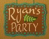 NAME SIGN Dinosaur Party CUSTOM Made to Order, Name, Party, Birthday, Room, Shower Decoration: Handmade Paper Decorations & Signs