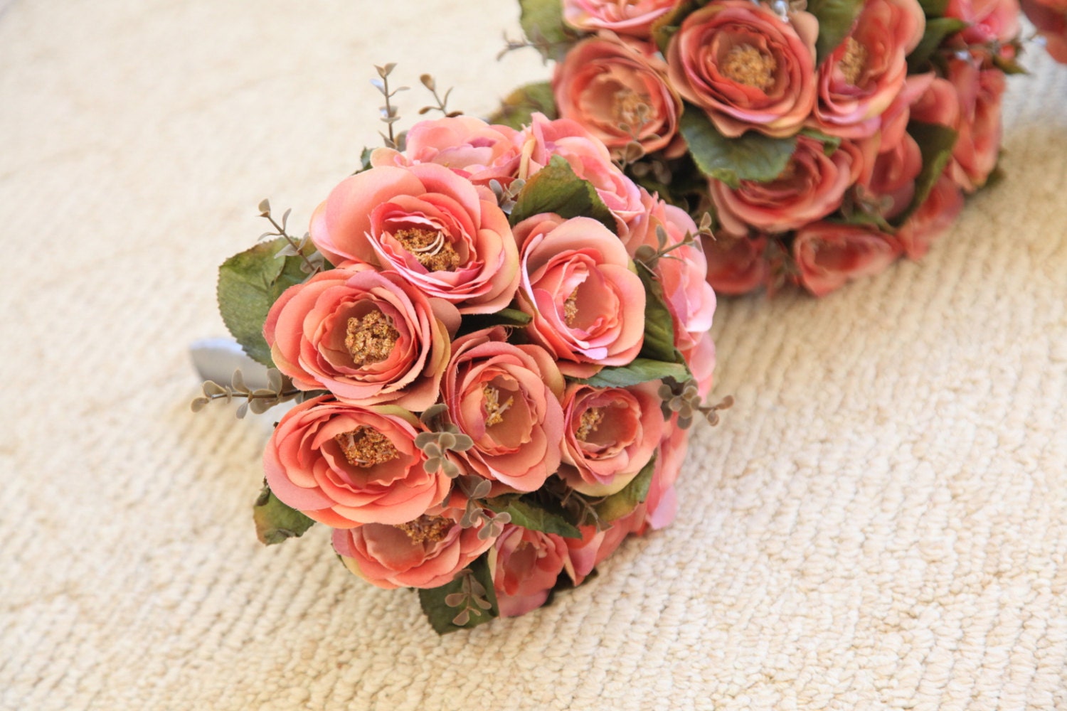 Dusty Pink Silk Wedding Bouquet - Silk Bridal Bouquet in Vintage Pink - Rustic, Cottage Chic, Shabby Chic, Country Bridesmaid Bouquet