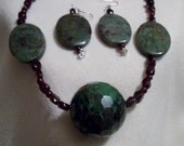 Oh My Gawd - Ruby Zoisite and Garnet Necklace and Earring Set
